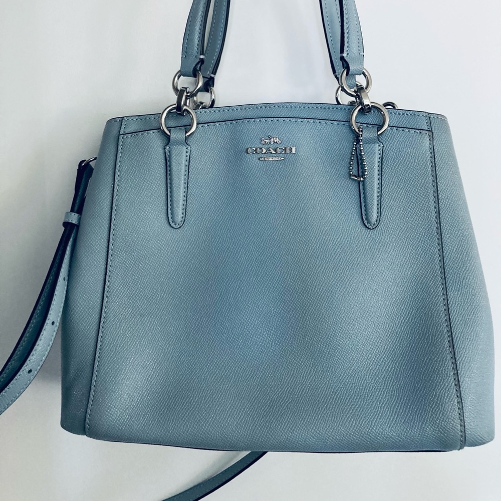 Coach “Pebble Blue” Leather Satchel Bag